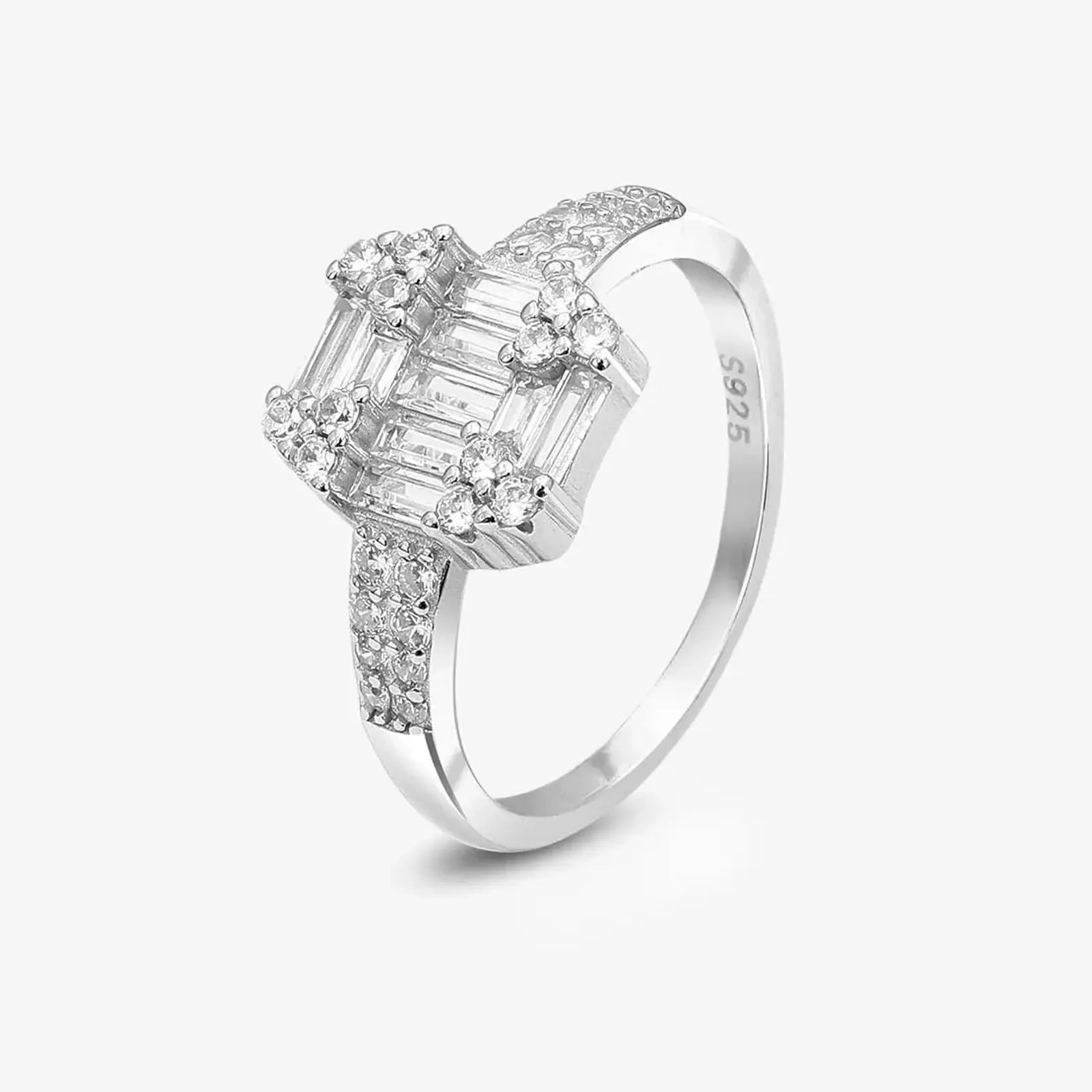CZ Baguette Cluster Ring for Women - Tweov Jewels