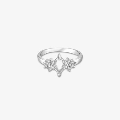 Silver Duo Flower Ring - Tweov Jewels