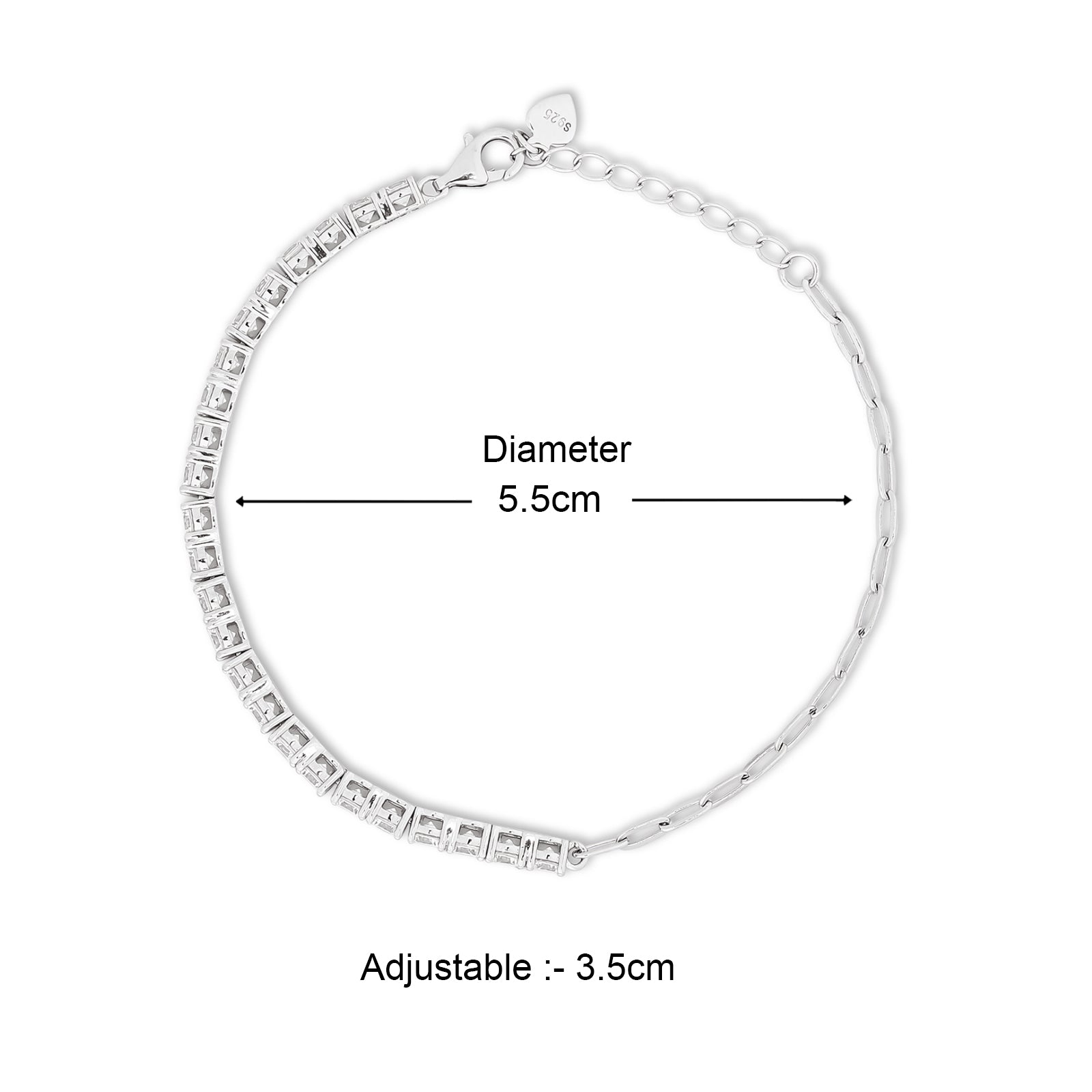 CZ Tennis Silver Bracelet for Women - Tweov Jewels