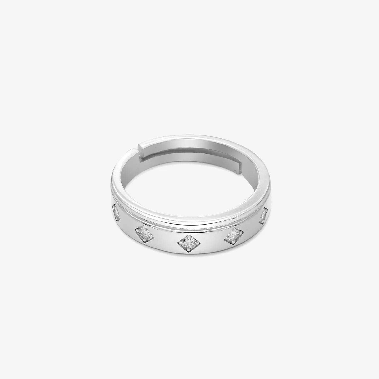 Silver CZ Band Ring for Women - Tweov Jewels