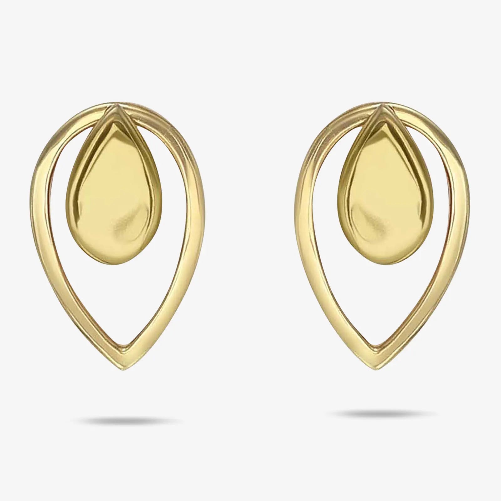 Pure Silver Earrings - 2 in 1 Dew Drop Model With Gold Finish - Tweov Jewels