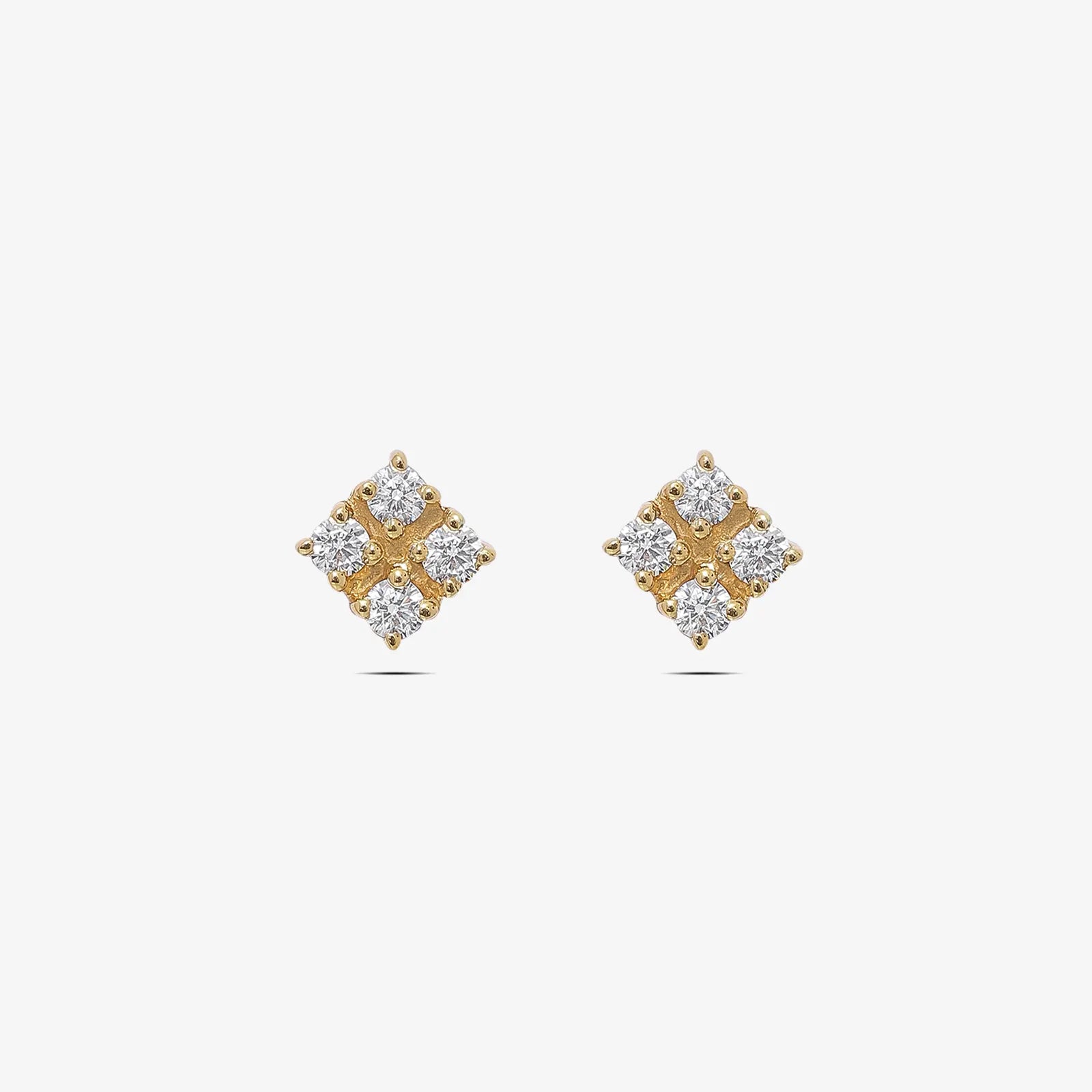 Gold Plated Square Designer Silver Stud Earrings - Tweov Jewels