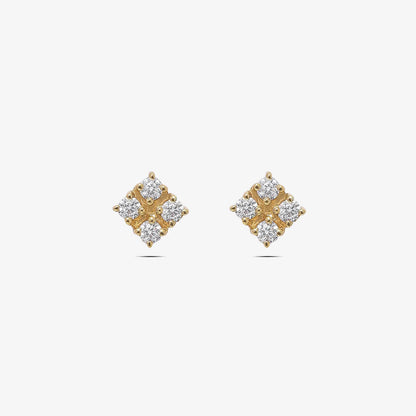 Gold Plated Square Designer Silver Stud Earrings - Tweov Jewels