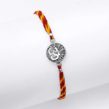 Designer Om Silver Rakhi for Brother - Tweov Jewels
