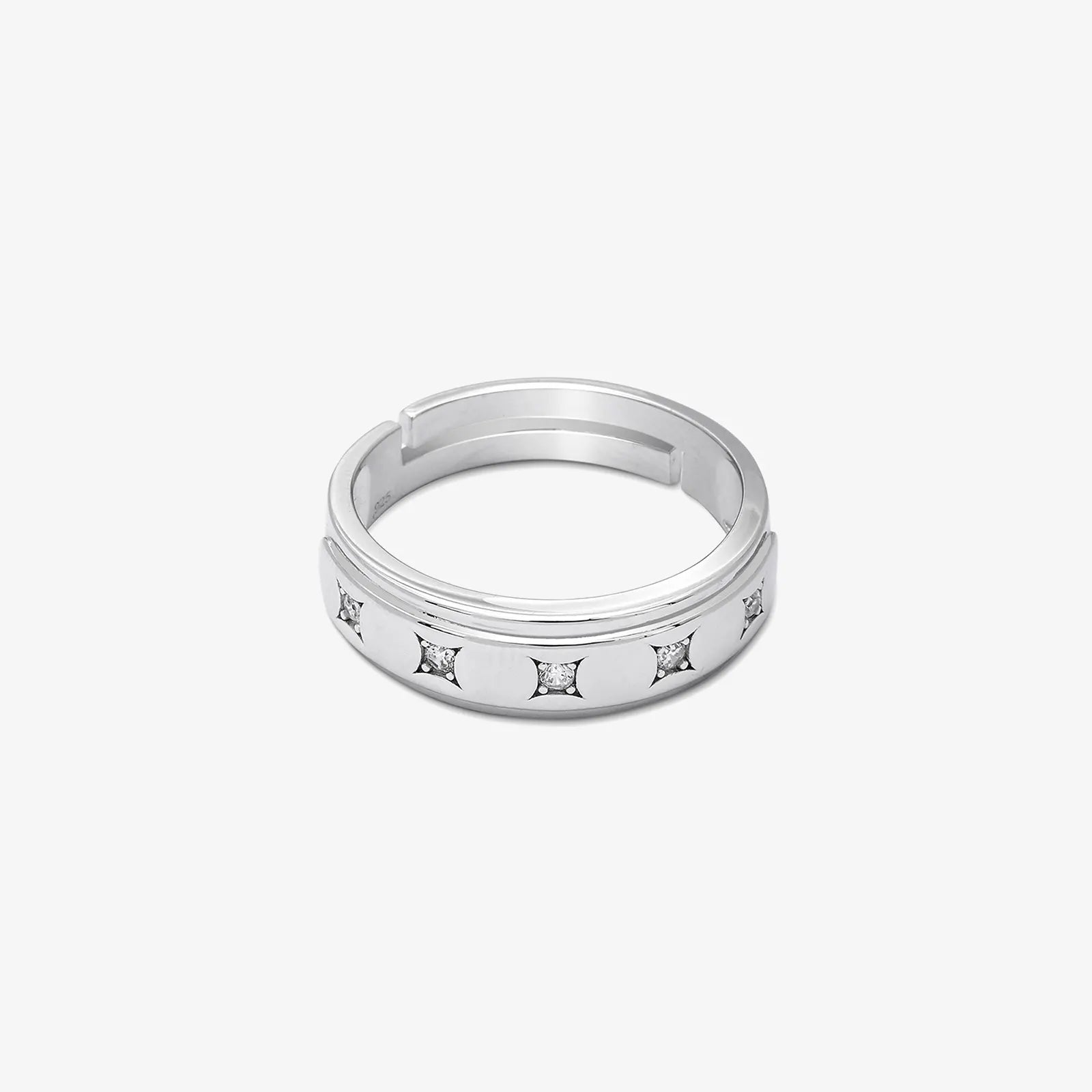CZ Studded Starlight Silver Ring for Women - Tweov Jewels