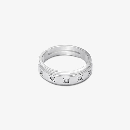 CZ Studded Starlight Silver Ring for Women - Tweov Jewels