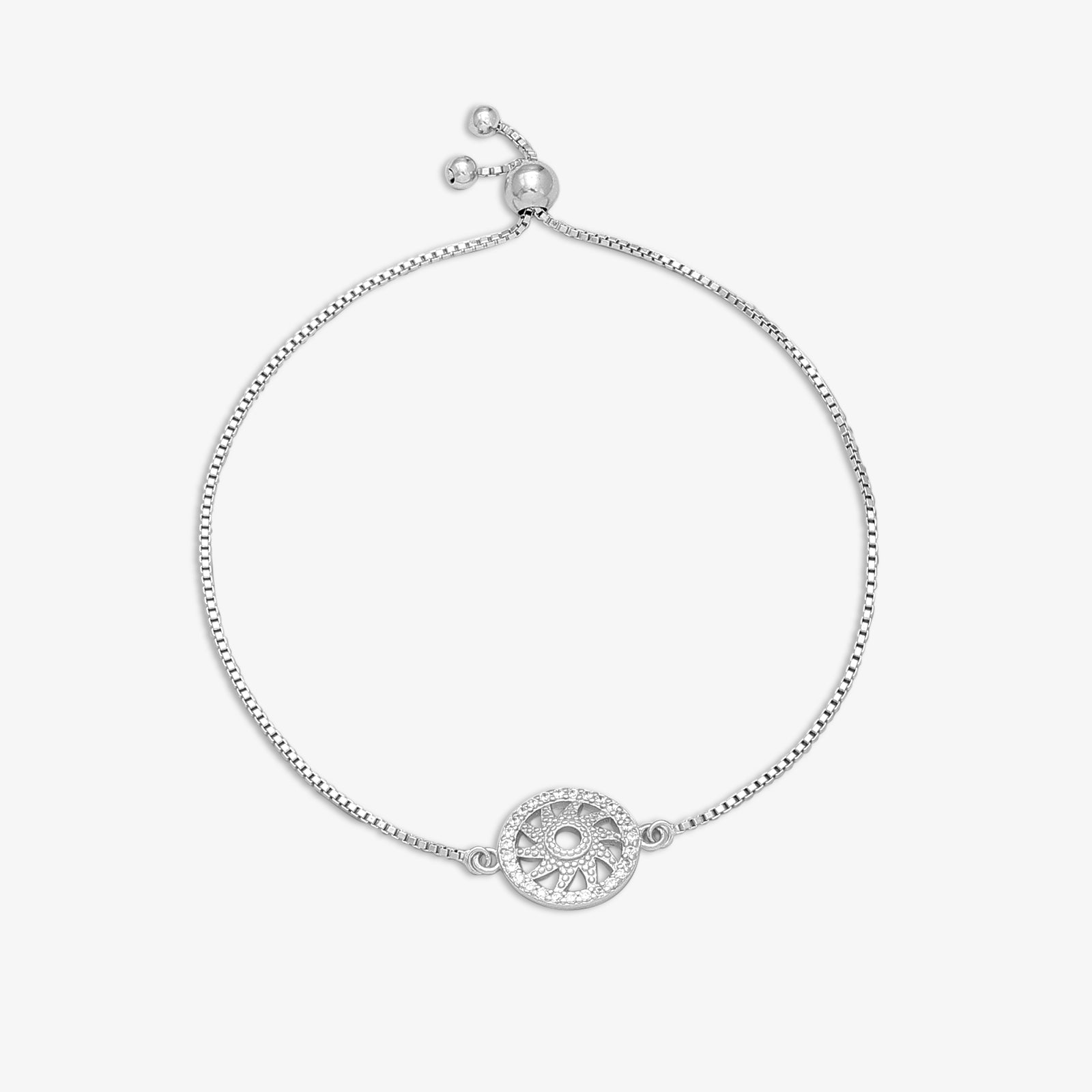 Pure Silver Sun Healing Chakra Chain Barcelet - Tweov Jewels