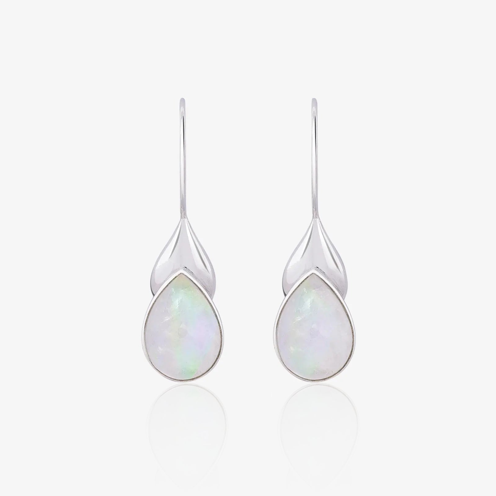 Drop Leaf Silver Earrings