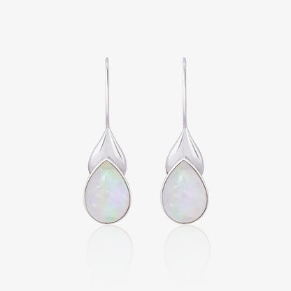 Drop Leaf Silver Earrings