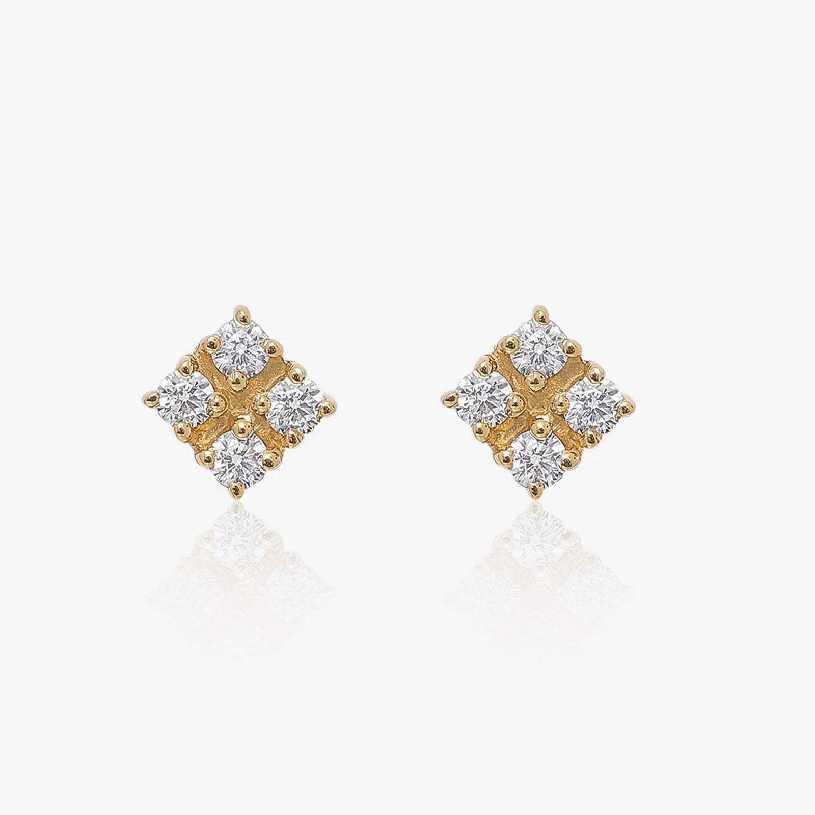 Gold Plated Square Designer Silver Stud Earrings
