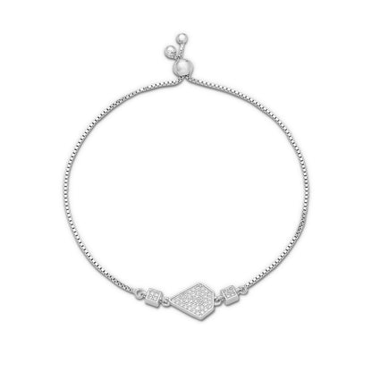 Cz Stone Bracelet with Diamond Cut Design 925 Sterling Silver - Tweov Jewels