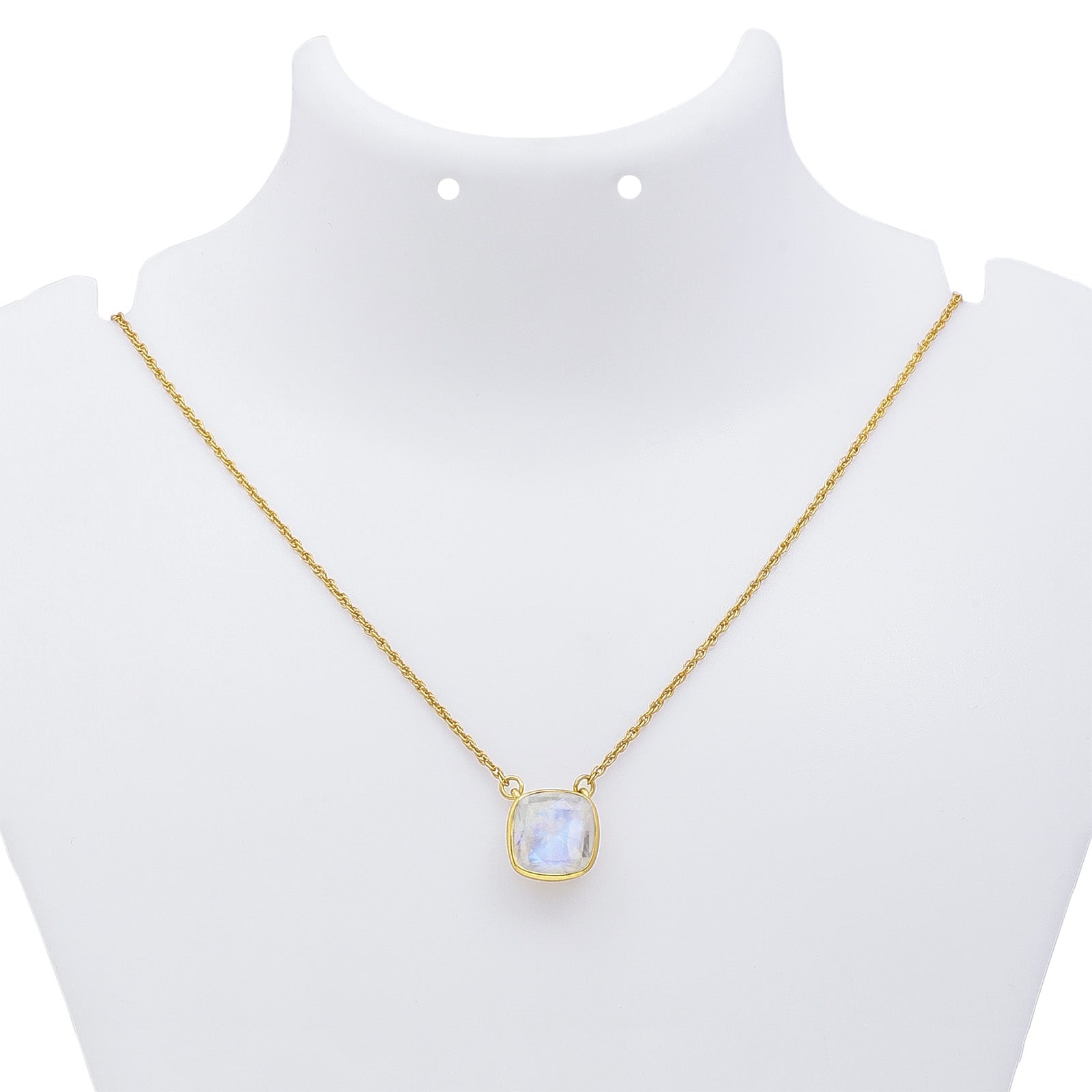 Gold-Plated Silver Necklace with Moonstone - Tweov Jewels