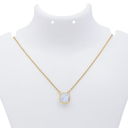 Gold-Plated Silver Necklace with Moonstone - Tweov Jewels