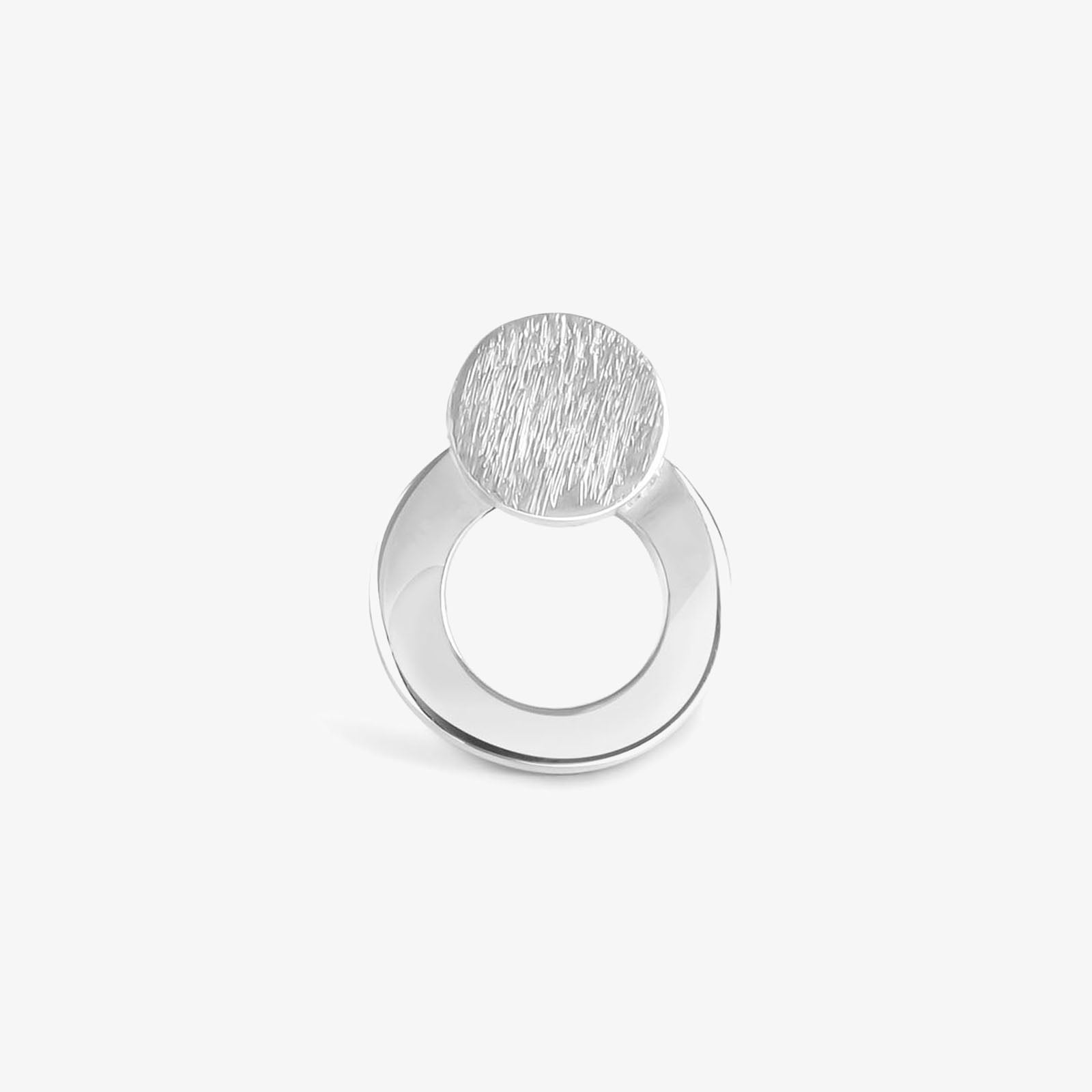 Round Scratch Silver Stud Earrings - Tweov Jewels