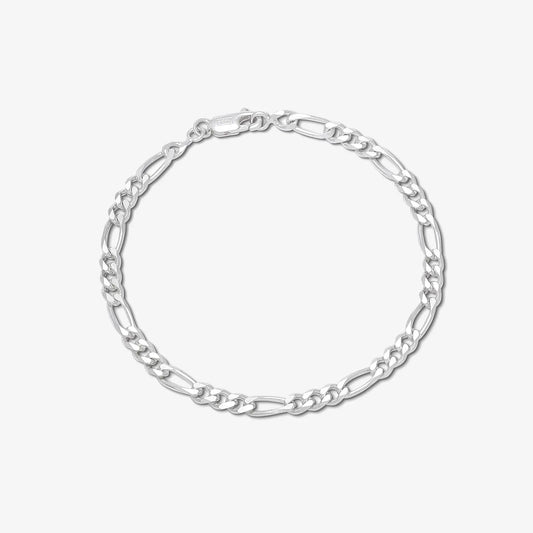 Silver Figaro Link Bracelet - Tweov Jewels