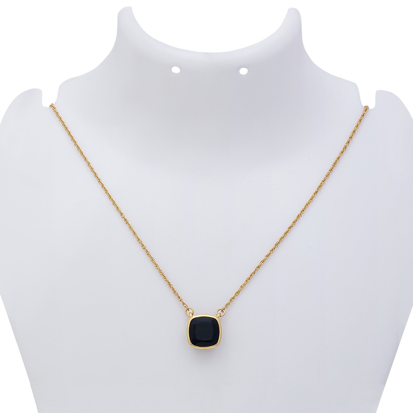 Gold-Plated Silver Necklace - Elegant Black Onyx Chain - Tweov Jewels