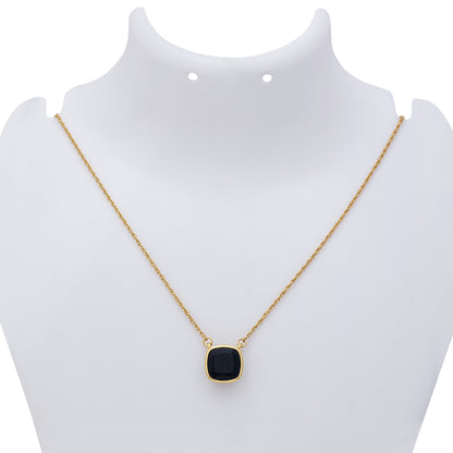 Gold-Plated Silver Necklace - Elegant Black Onyx Chain - Tweov Jewels