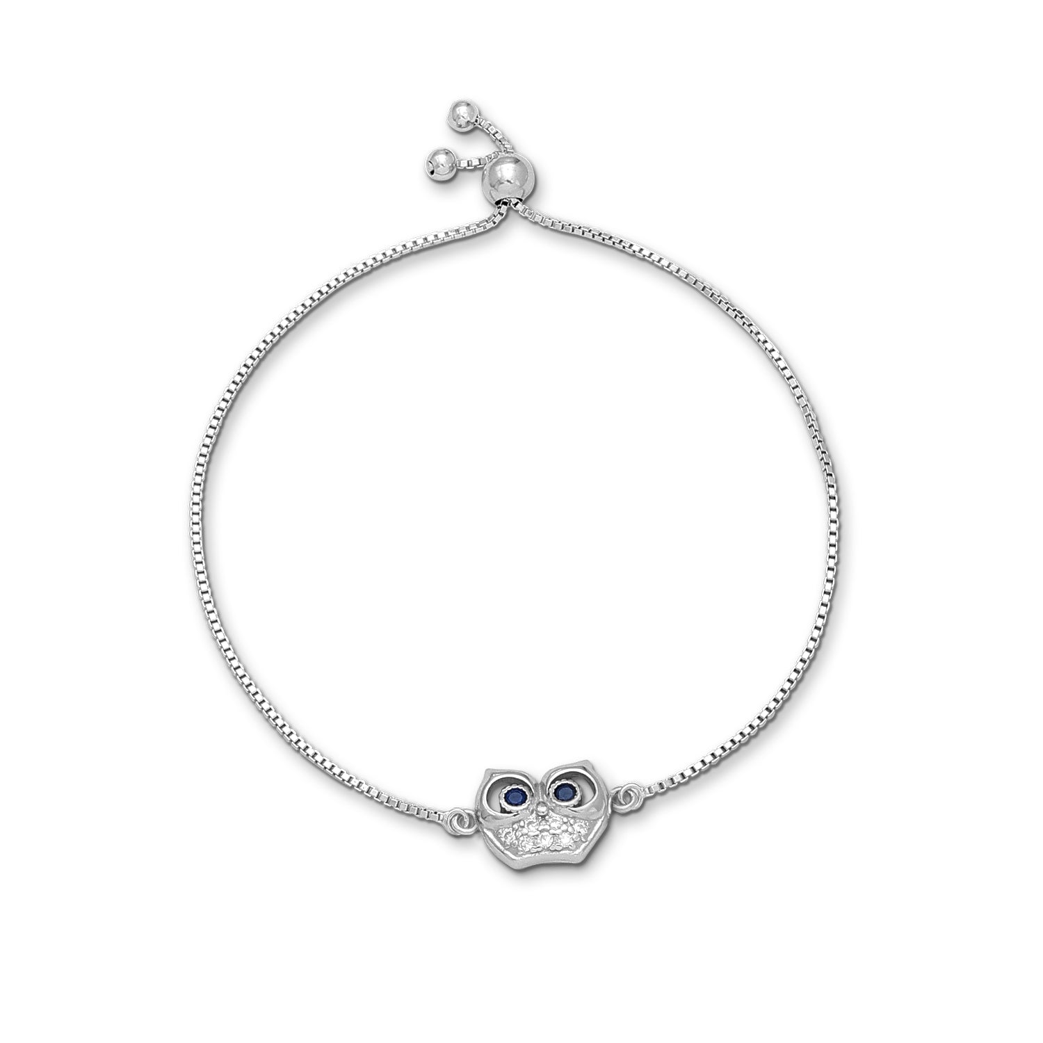 Pure Sterling Silver Blue Owl Eye Bracelet - Tweov Jewels
