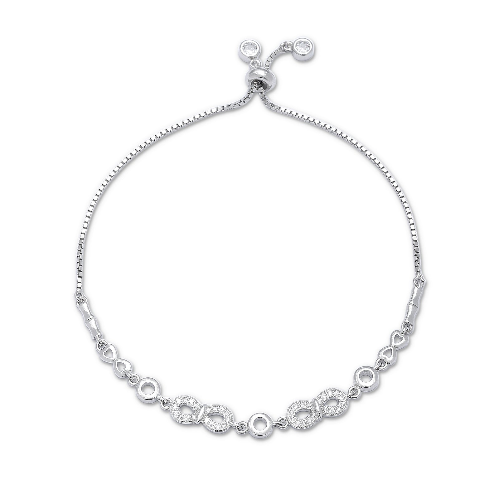 Silver Cz Infinity Chain Bracelet - Tweov Jewels
