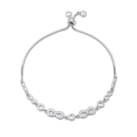 Silver Cz Infinity Chain Bracelet - Tweov Jewels