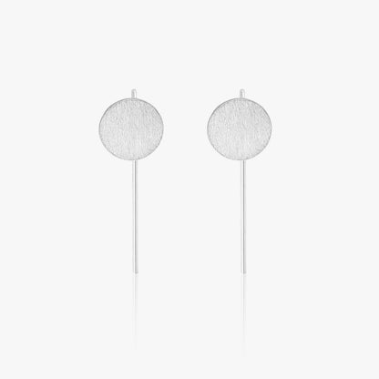 Long Solid Bar Silver Earrings