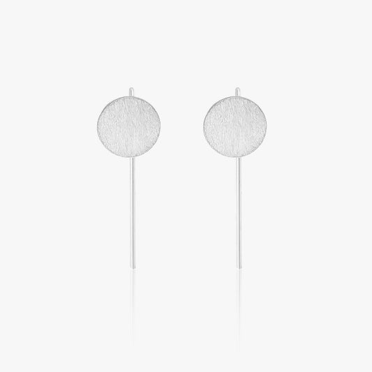 Long Solid Bar Silver Earrings