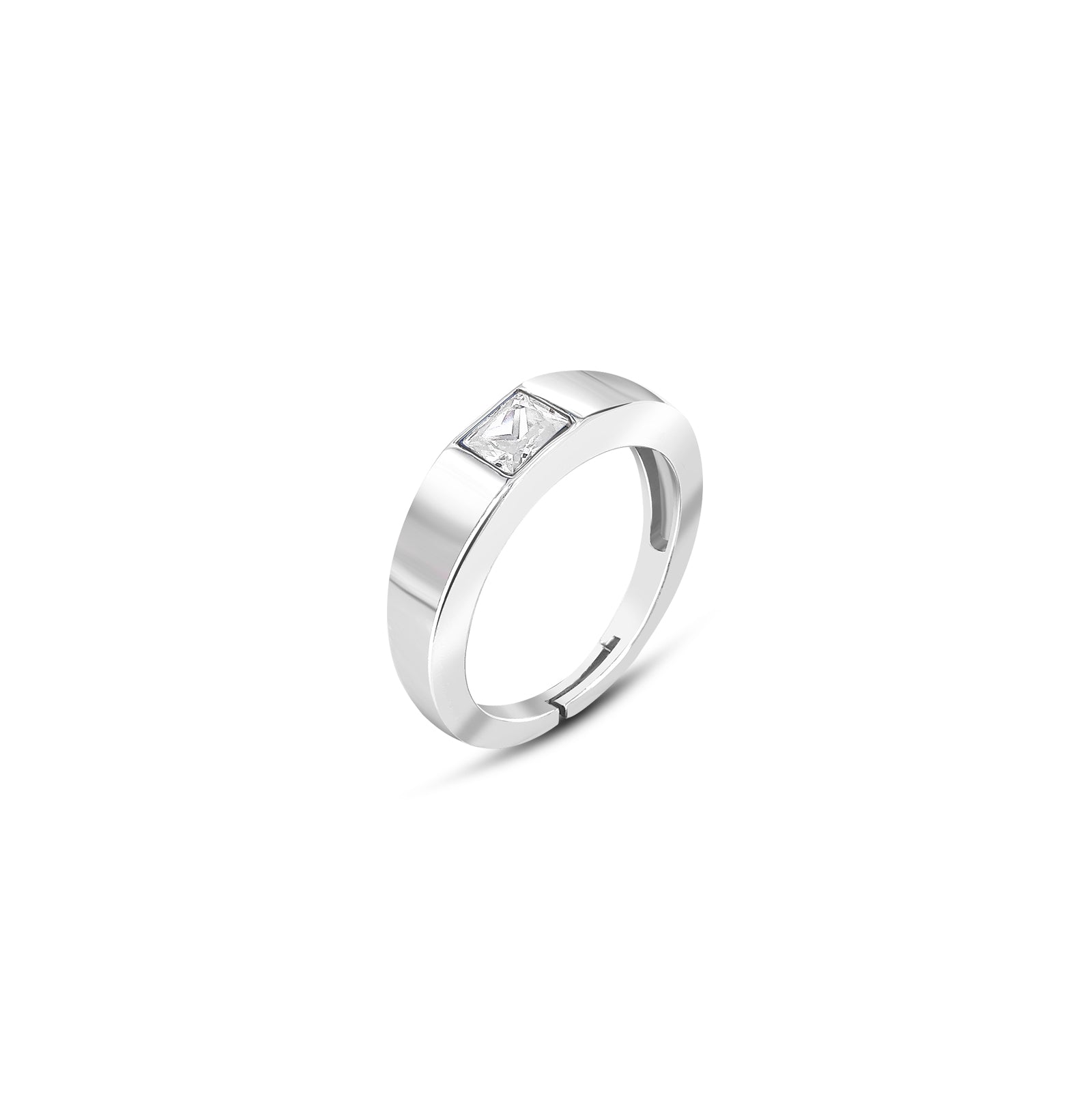 Sleek Minimalist CZ Silver Ring - Tweov Jewels