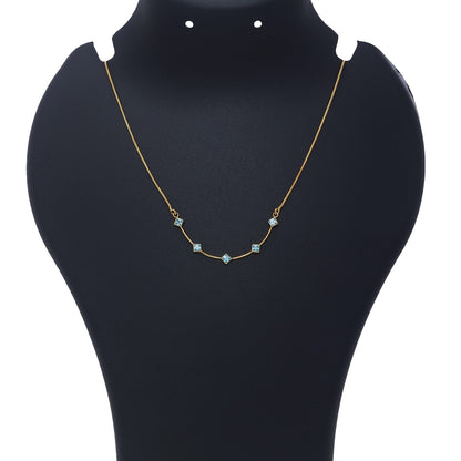 Pure Silver Necklace - Golden Horizon With Enchanting Blue Sapphires - Tweov Jewels