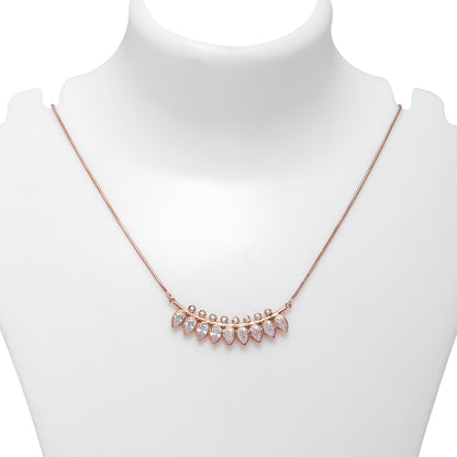 Pure Silver Necklace - Rosy Vines of CZ Elegance - Tweov Jewels