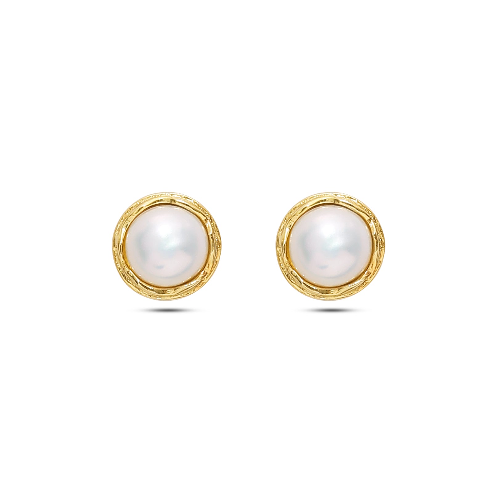 Pure Silver Stud Earrings - Made of Captivating White pearls - Tweov Jewels