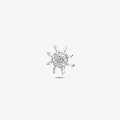 Glossy Floral Design Silver Stud Earrings - Tweov Jewels
