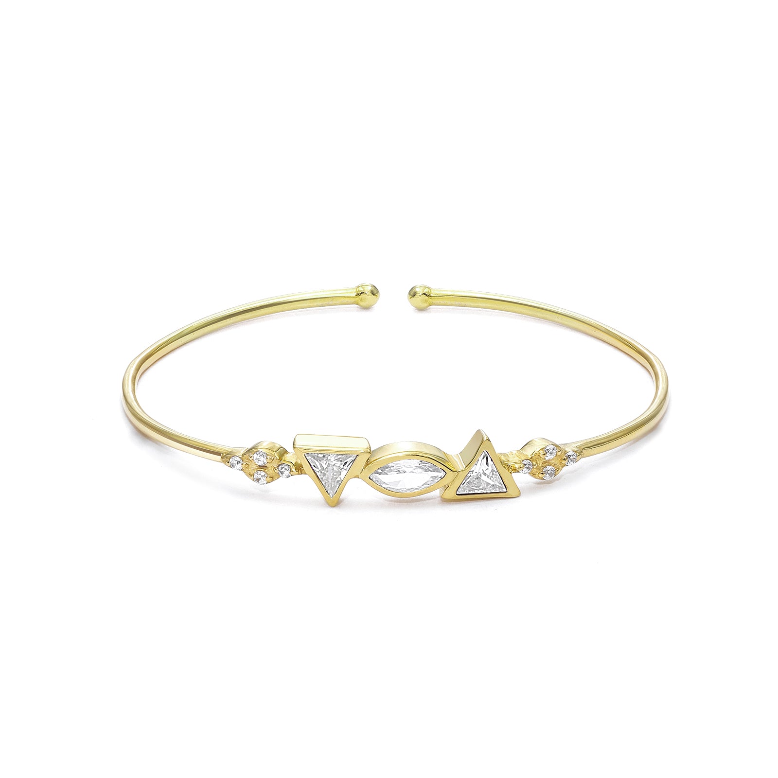 Marquise Diamond Gold Polished 925 Sterling Silver Bracelet - Tweov Jewels