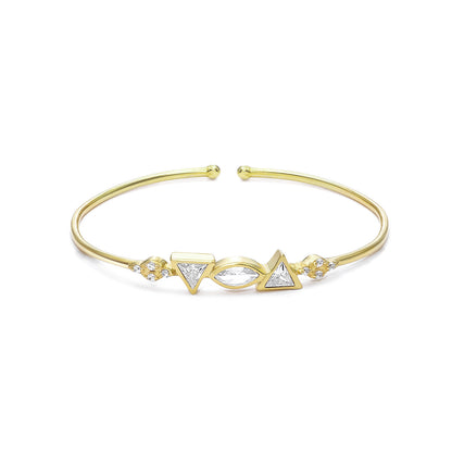 Marquise Diamond Gold Polished 925 Sterling Silver Bracelet - Tweov Jewels