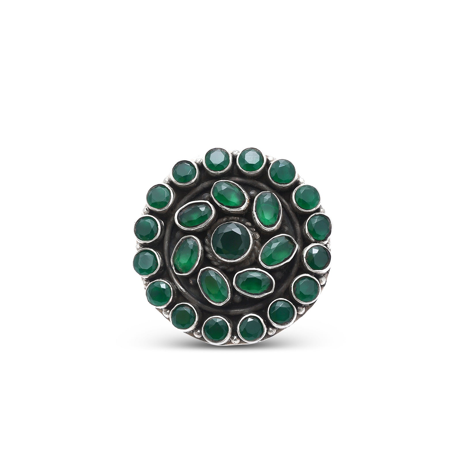 Pure Silver Ring -  Eternal Glow of Silver Emerald Ring - Tweov Jewels