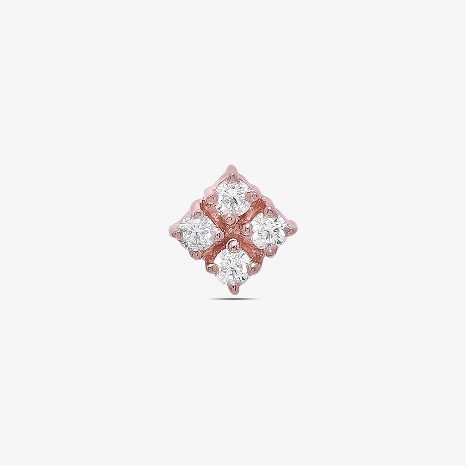 Rose Gold Square Designer Silver Stud Earrings - Tweov Jewels