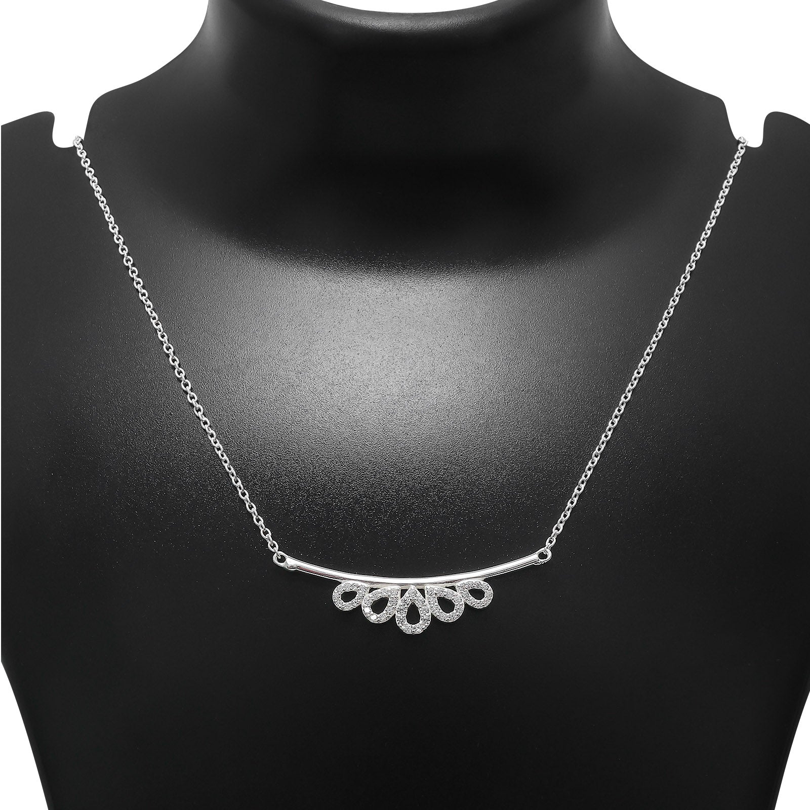 Open Crown Shape Silver Necklace - Tweov Jewels