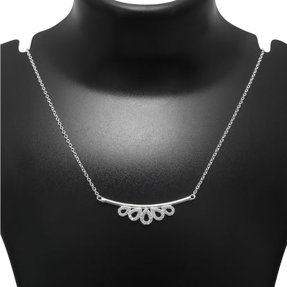 Open Crown Shape Silver Necklace - Tweov Jewels