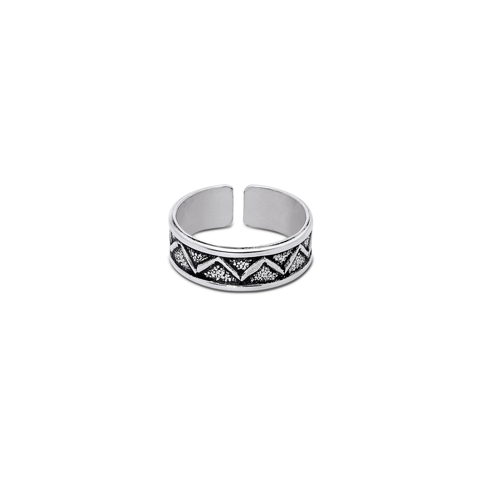 Pure Silver Toe Ring - Eternal Zig Zag Waves - Tweov Jewels