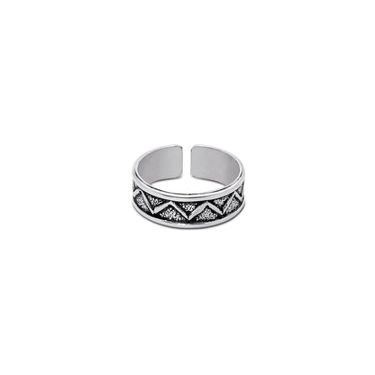 Pure Silver Toe Ring - Eternal Zig Zag Waves - Tweov Jewels