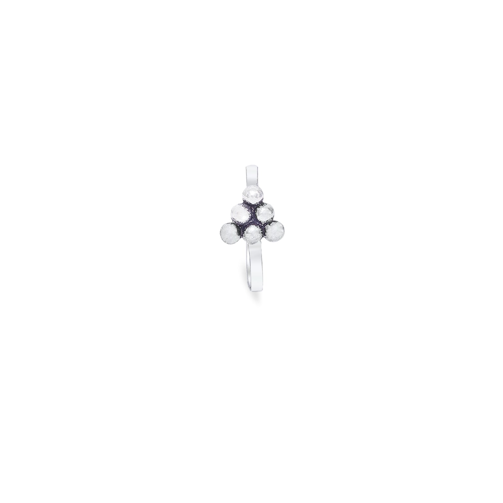 Pure Silver Nose Ring - Oxidised Essence of Pyramid Model - Tweov Jewels