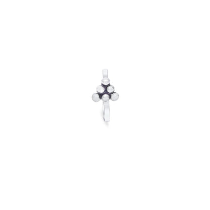 Pure Silver Nose Ring - Oxidised Essence of Pyramid Model - Tweov Jewels