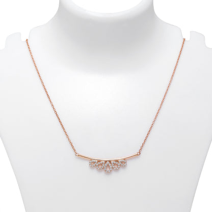 Pure Silver Necklace - Morning Dewdrops in Rose Gold Plating - Tweov Jewels