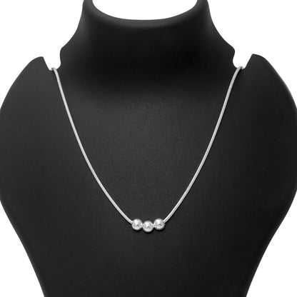 Pure 925 Silver Necklace - Made of Silver Beads - Tweov Jewels