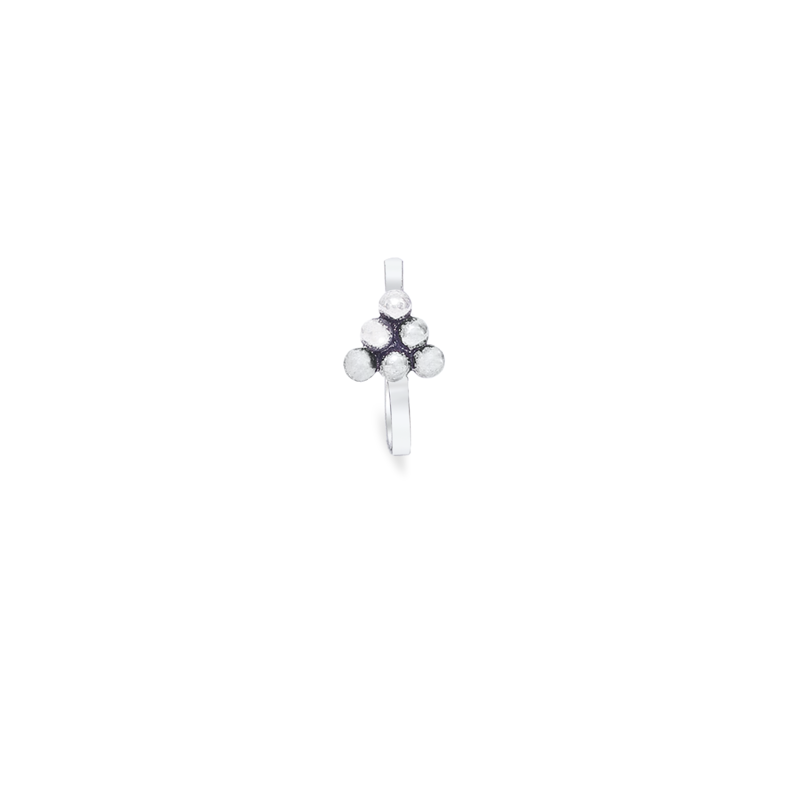 Pure Silver Nose Ring - Oxidised Essence of Pyramid Model - Tweov Jewels