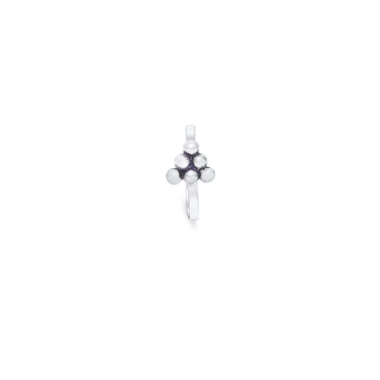 Pure Silver Nose Ring - Oxidised Essence of Pyramid Model - Tweov Jewels