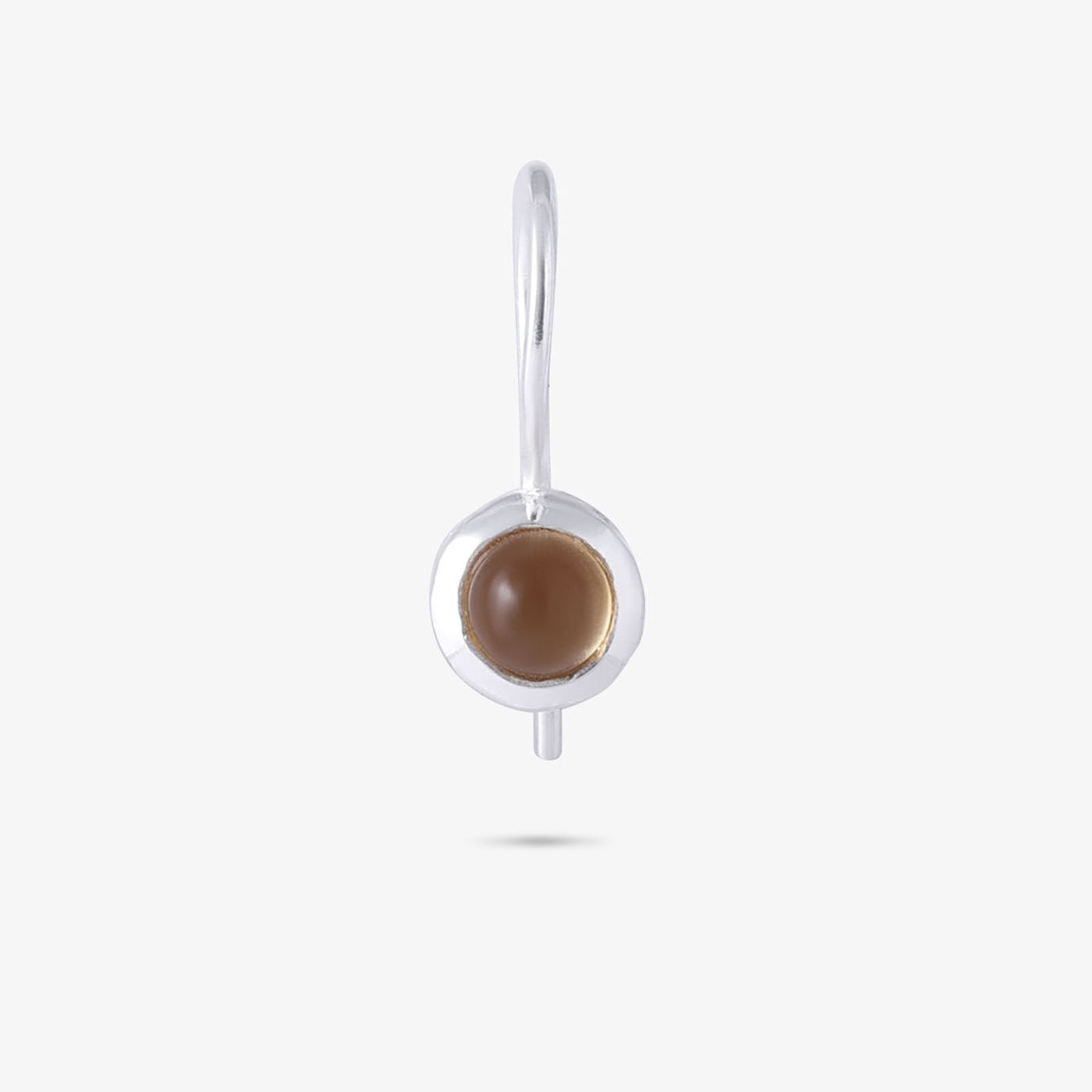 Pure Silver Earrings - Made With Tiny Tiger-Eye Stone - Tweov Jewels