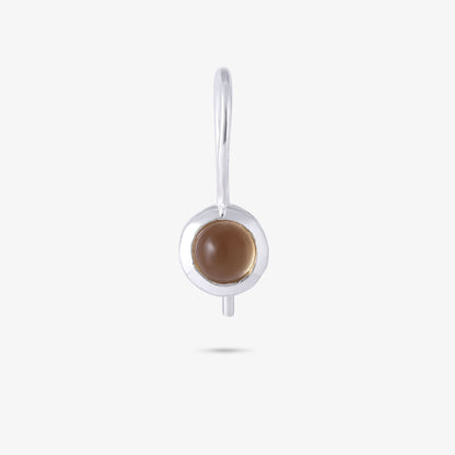 Pure Silver Earrings - Made With Tiny Tiger-Eye Stone - Tweov Jewels