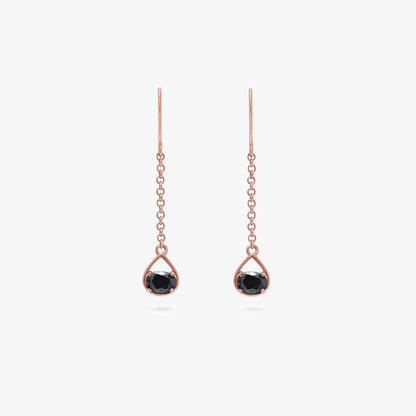 Shimmering Rose Gold Onyx Earrings - Tweov Jewels