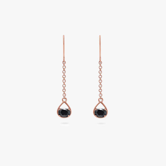 Shimmering Rose Gold Onyx Earrings - Tweov Jewels