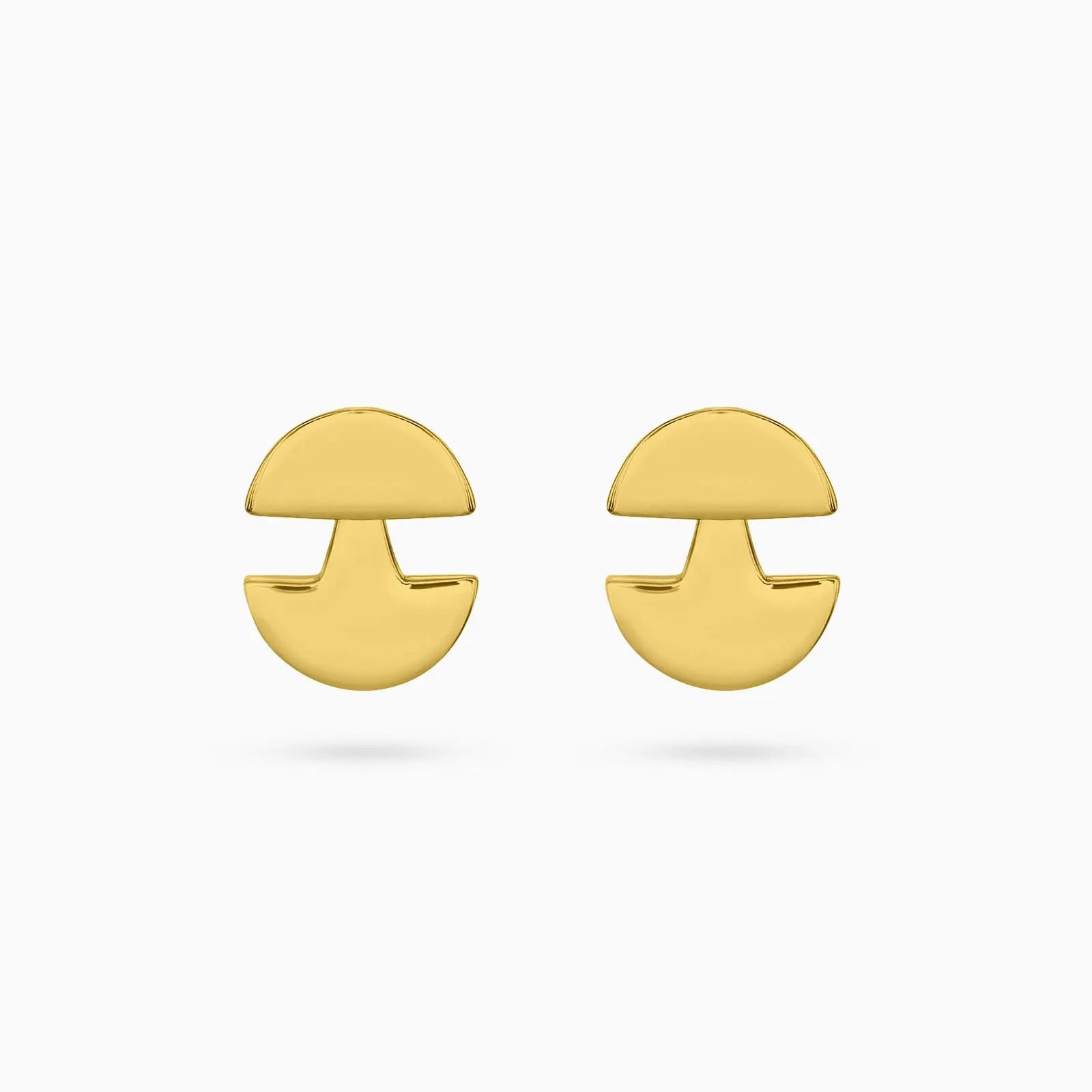 Pure Silver Earrings - Modernized 3 in 1 Gold Stud - Tweov Jewels